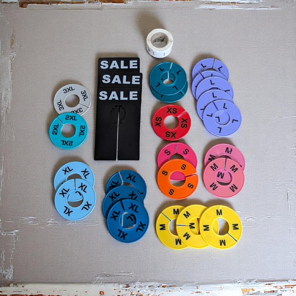 Clothing Sale Store Retail Rack Colorful Sizers With Sale Signs Organize  Bundle